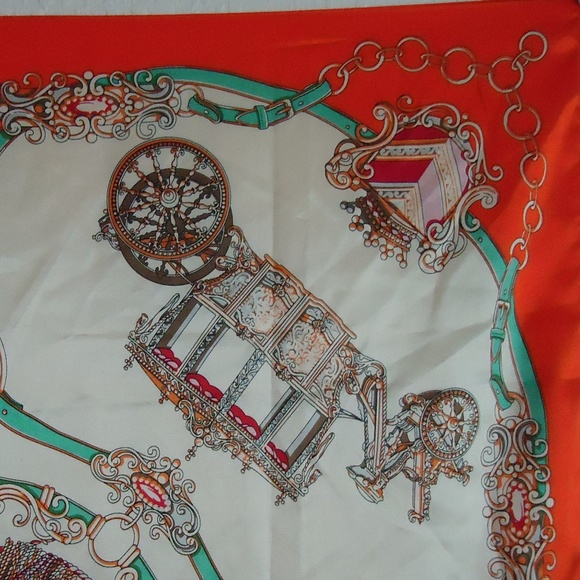 Silk Feeling Polyester Scarf Asian Themed 35" x 35" - Picture 3 of 8